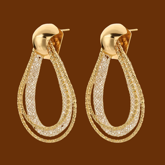 Oval Gold Plated Earrings