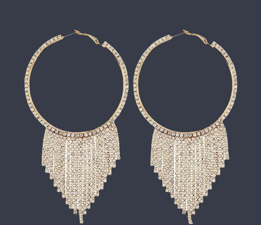 Circle Dangle Gold Plated Earrings