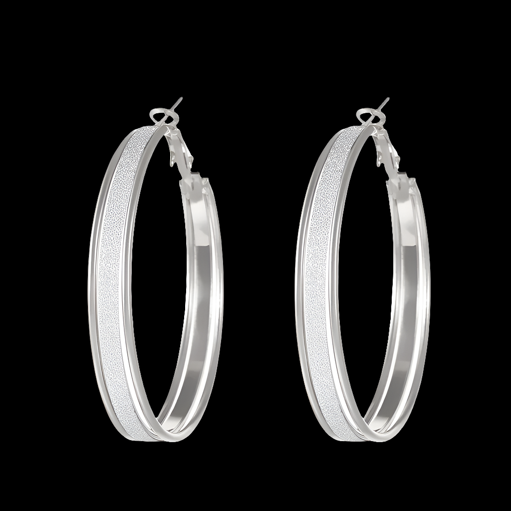 Silver Plated Alloy Hoop Earrings